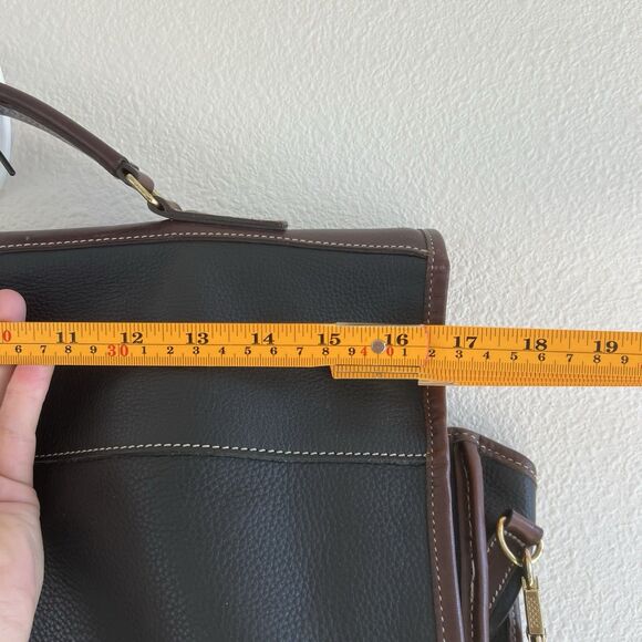 Roots Canada Leather Laptop Messenger Bag Breifcase Crossbody Black Brown - Picture 8 of 11